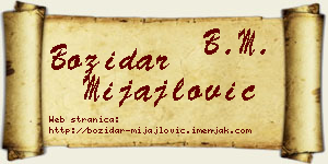 Božidar Mijajlović vizit kartica